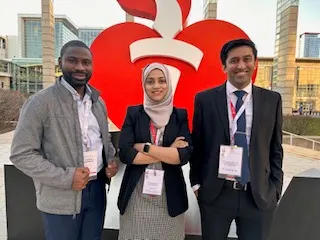 Drs. Markson (PGY2), Aziz (Alumni), Maqsood (PGY3) @ AHA 2022