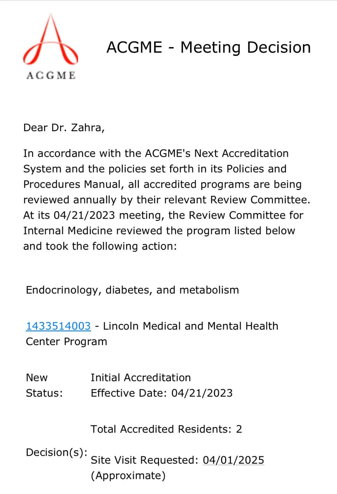 ACGME approves two new fellowship programs